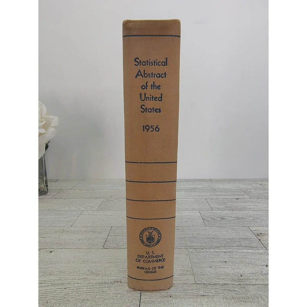 MCM 1956 Statistical Abstract Vintage Government Data Hardcover Book Shelf Decor